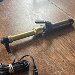 Hot Tools Diamond Platinum Salon Curling Iron 1 1/4" Nano Ceramic Silver